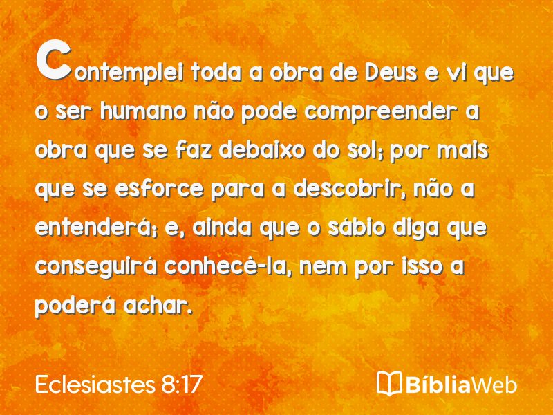 Eclesiastes 8:17 em imagem para compartilhar