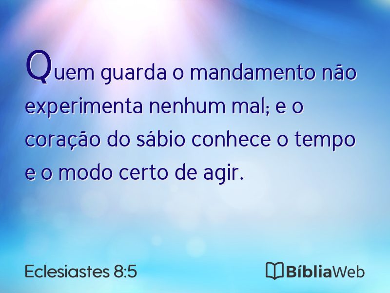 Eclesiastes 8:5 em imagem para compartilhar