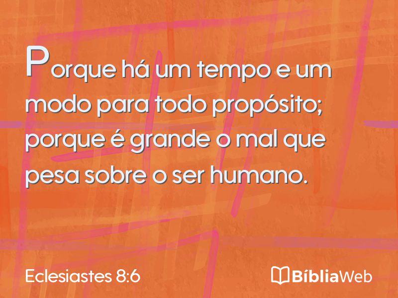 Eclesiastes 8:6 em imagem para compartilhar