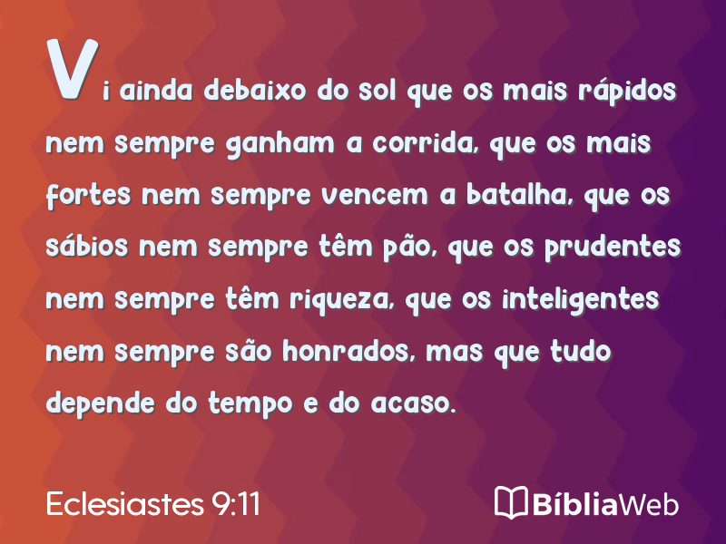 Eclesiastes 9:11 em imagem para compartilhar