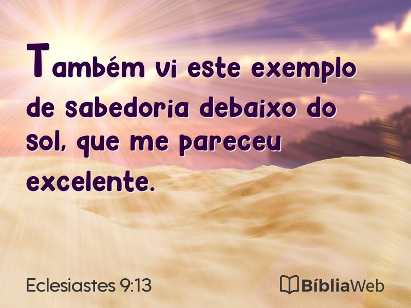 Eclesiastes 9:13 em imagem para compartilhar