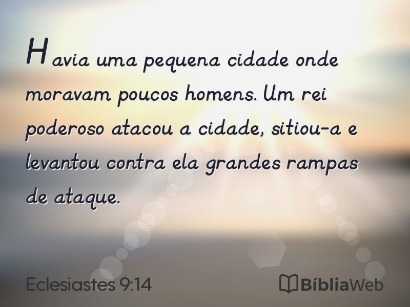 Eclesiastes 9:14 em imagem para compartilhar