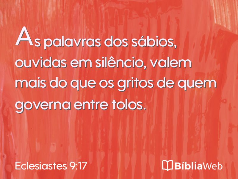 Eclesiastes 9:17 em imagem para compartilhar