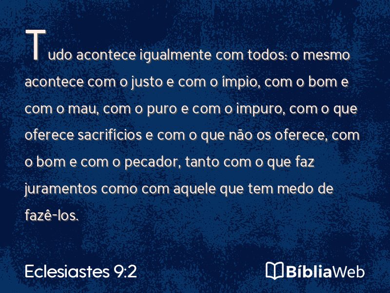 Eclesiastes 9:2 em imagem para compartilhar