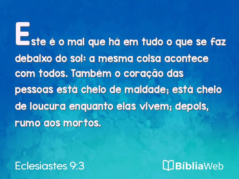 Eclesiastes 9:3 em imagem para compartilhar