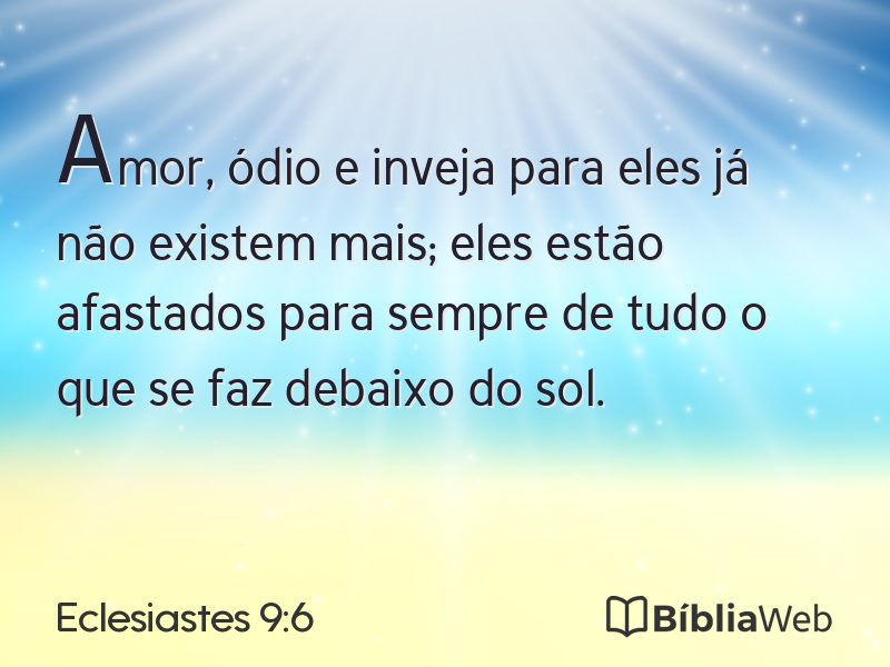 Eclesiastes 9:6 em imagem para compartilhar
