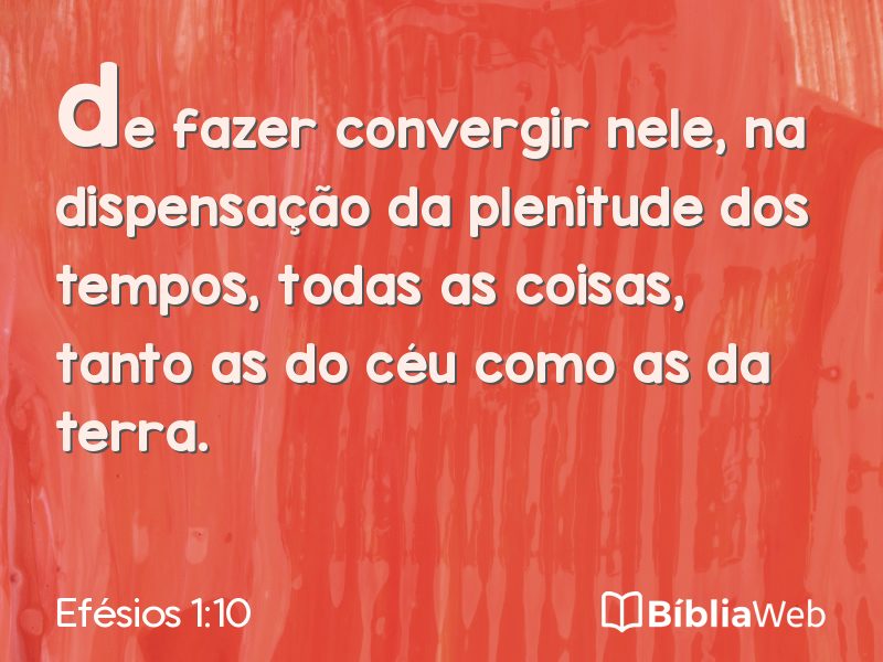 Efésios 1:10 em imagem para compartilhar