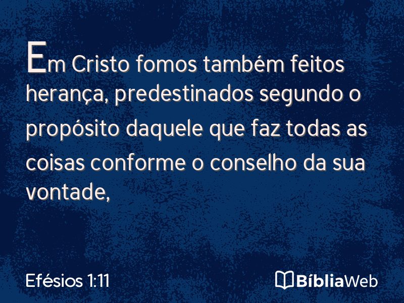Efésios 1:11 em imagem para compartilhar