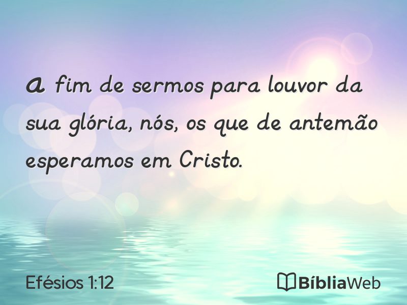 Efésios 1:12 em imagem para compartilhar