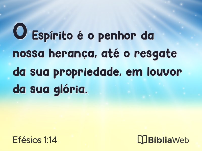 Efésios 1:14 em imagem para compartilhar