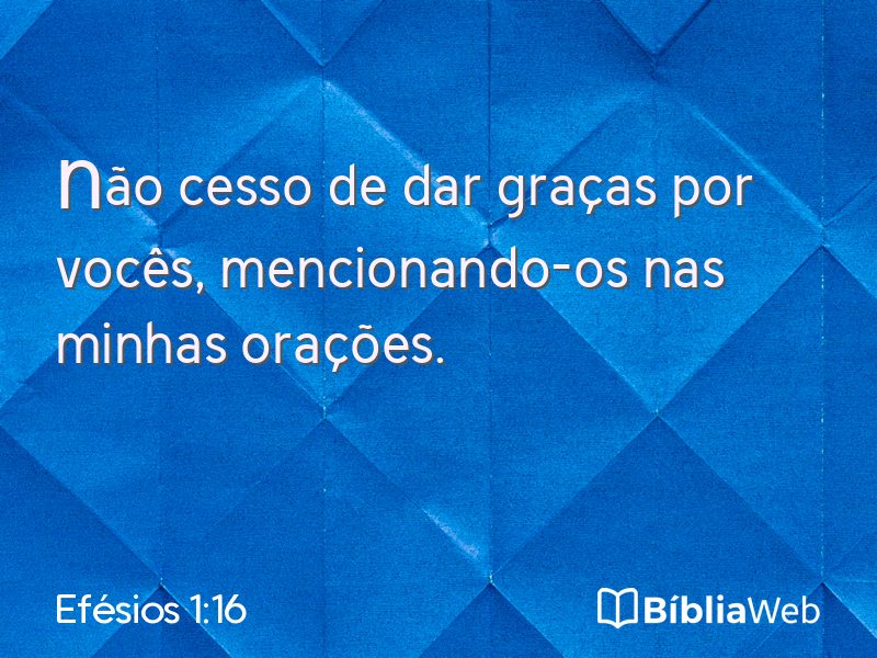 Efésios 1:16 em imagem para compartilhar