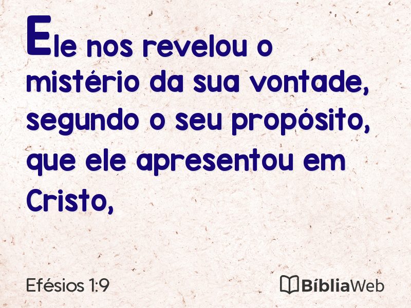 Efésios 1:9 em imagem para compartilhar