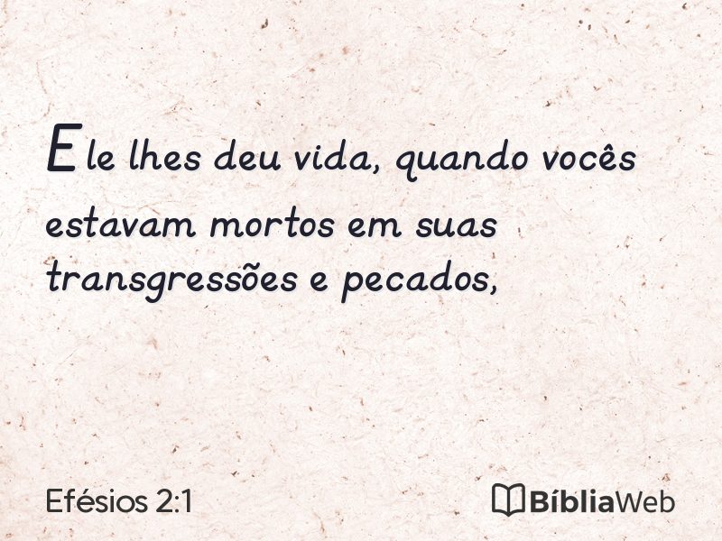 Efésios 2:1 em imagem para compartilhar