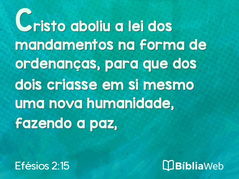 Efésios 2:15 em imagem para compartilhar
