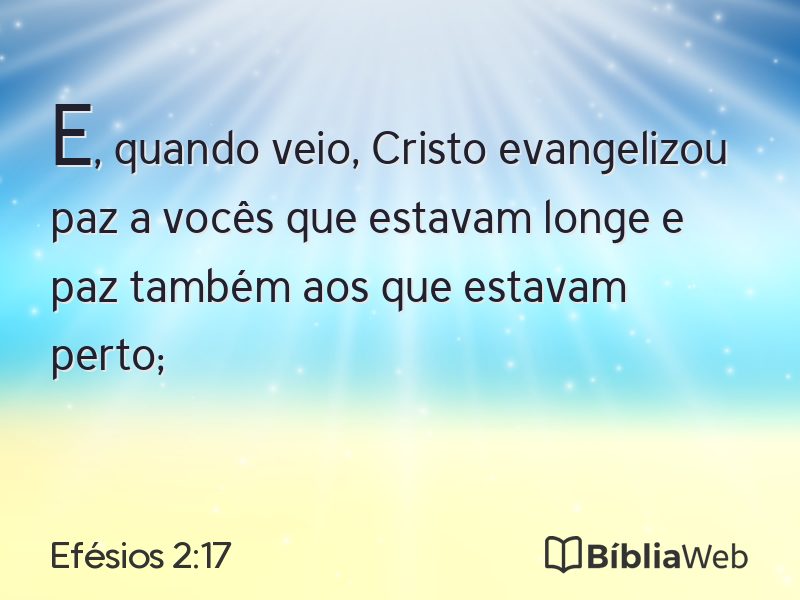 Efésios 2:17 em imagem para compartilhar