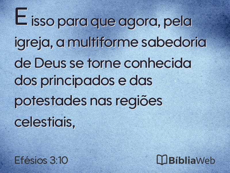 Efésios 3:10 em imagem para compartilhar