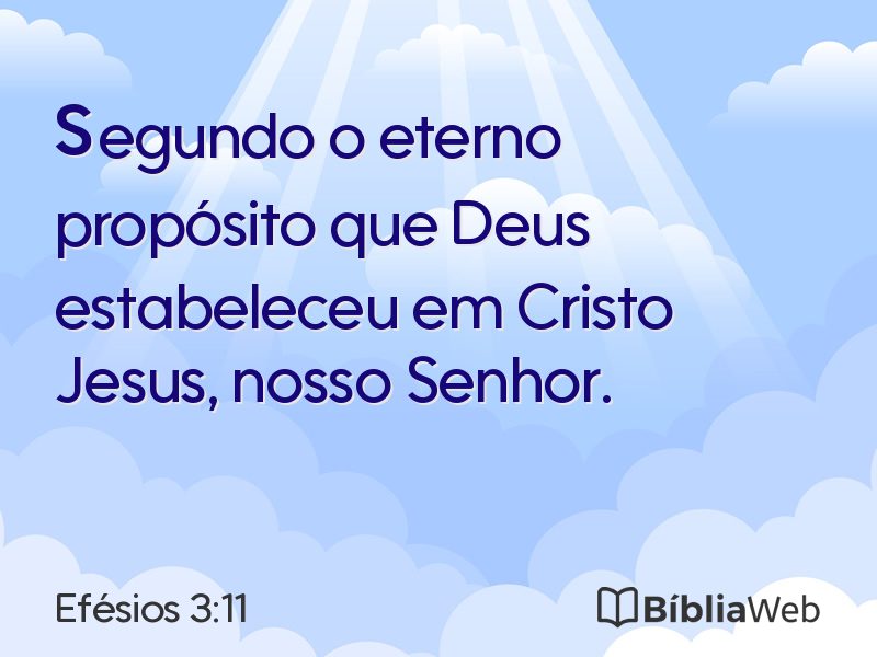 Efésios 3:11 em imagem para compartilhar