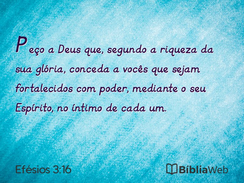 Efésios 3:16 em imagem para compartilhar
