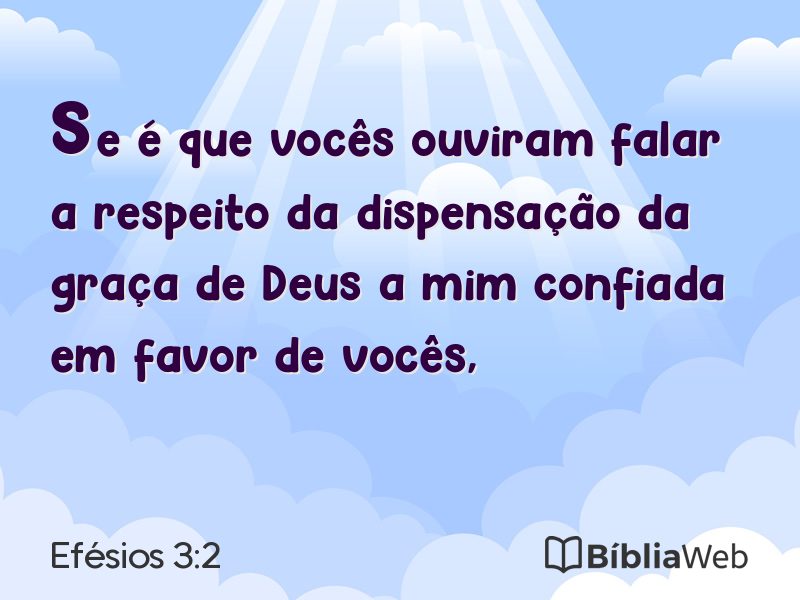 Efésios 3:2 em imagem para compartilhar