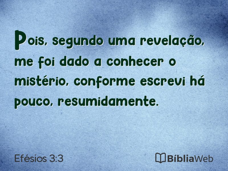 Efésios 3:3 em imagem para compartilhar
