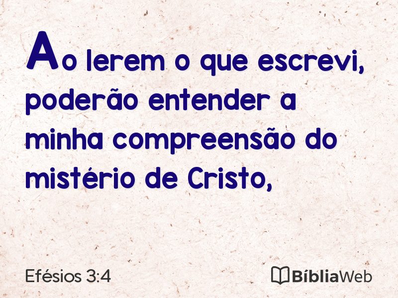 Efésios 3:4 em imagem para compartilhar