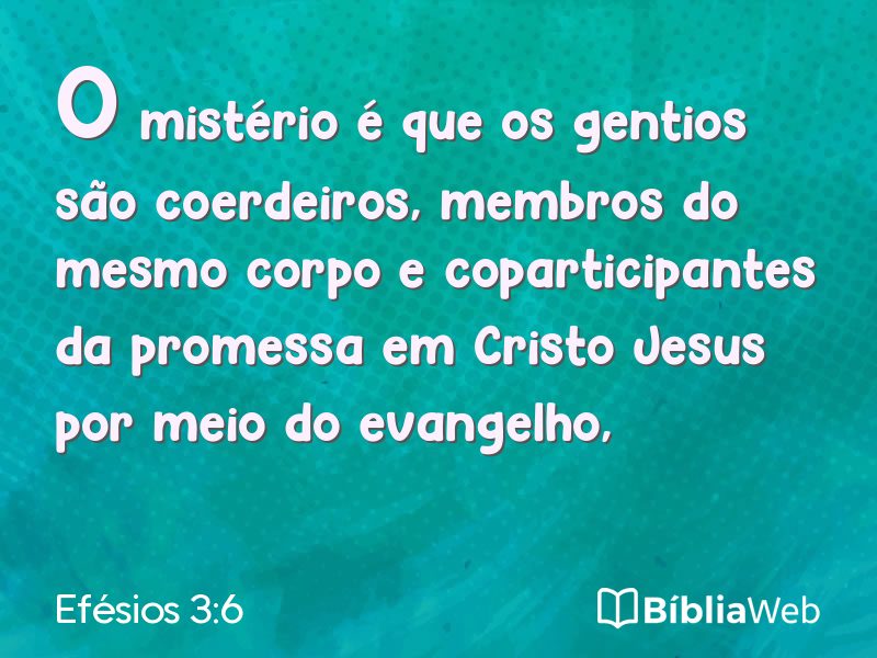 Efésios 3:6 em imagem para compartilhar