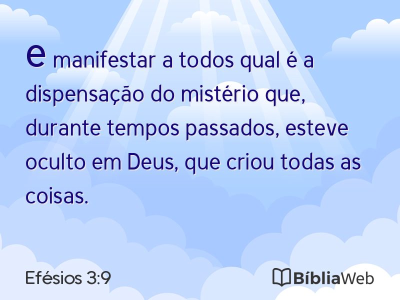 Efésios 3:9 em imagem para compartilhar