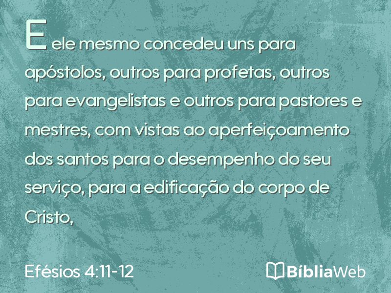 Efésios 4:11-12 em imagem para compartilhar