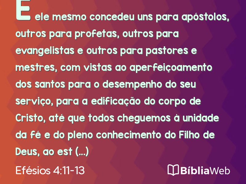 Efésios 4:11-13 em imagem para compartilhar