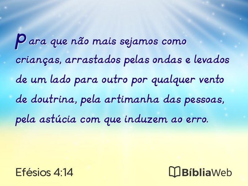 Efésios 4:14 em imagem para compartilhar