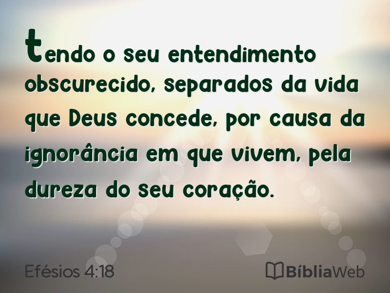 Efésios 4:18 em imagem para compartilhar
