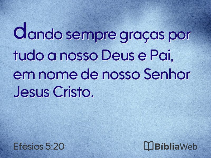 Efésios 5:20 em imagem para compartilhar