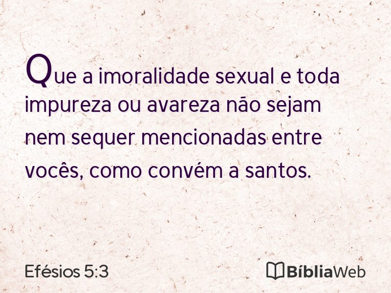 Efésios 5:3 em imagem para compartilhar