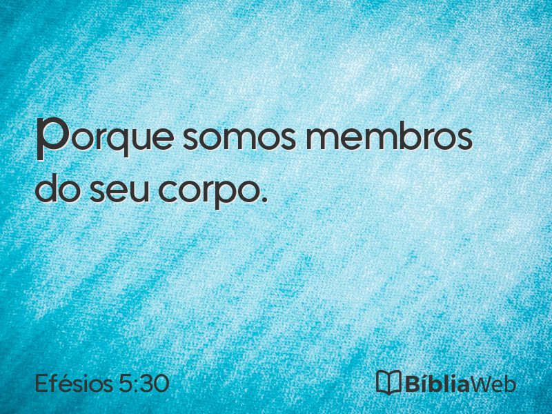 Efésios 5:30 em imagem para compartilhar