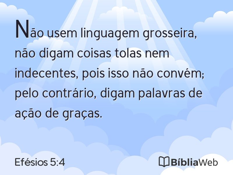 Efésios 5:4 em imagem para compartilhar