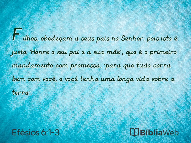 Efésios 6:1-3 em imagem para compartilhar