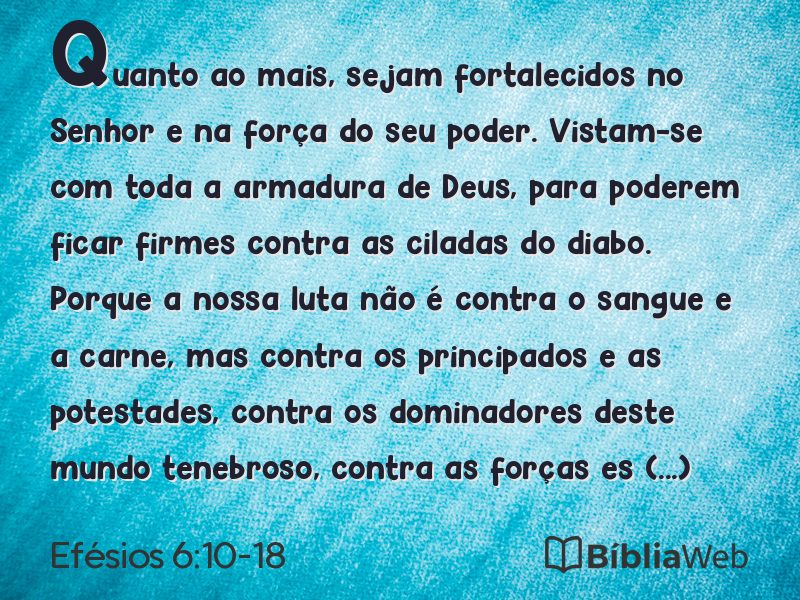 Efésios 6:10-18 em imagem para compartilhar