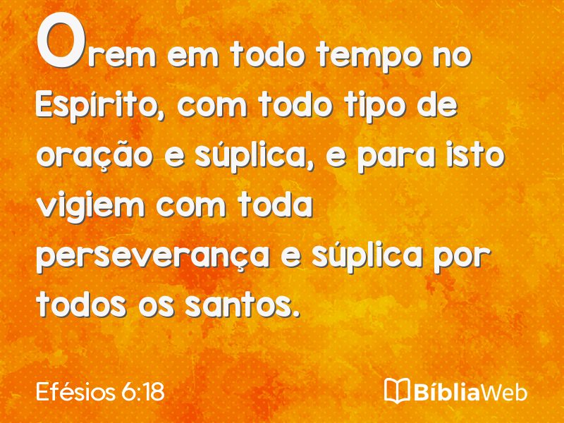 Efésios 6:18 em imagem para compartilhar