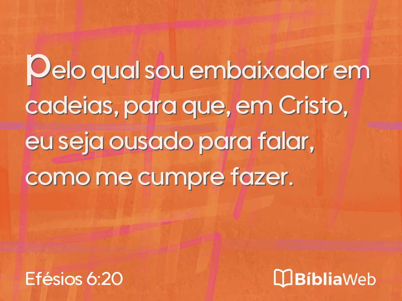 Efésios 6:20 em imagem para compartilhar