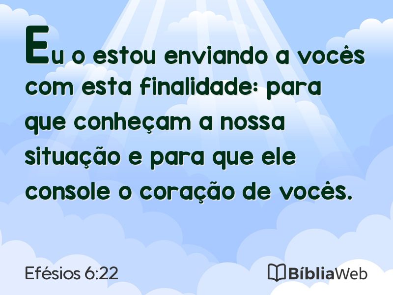 Efésios 6:22 em imagem para compartilhar