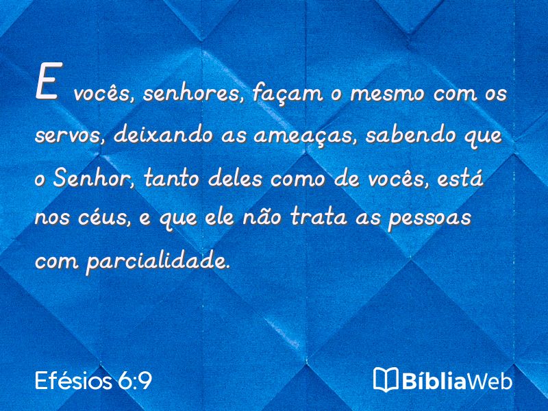 Efésios 6:9 em imagem para compartilhar