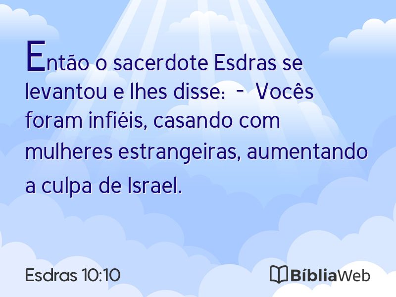 Esdras 10:10 em imagem para compartilhar