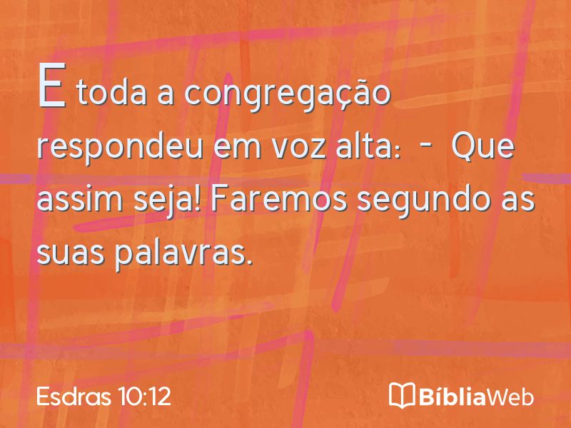 Esdras 10:12 em imagem para compartilhar