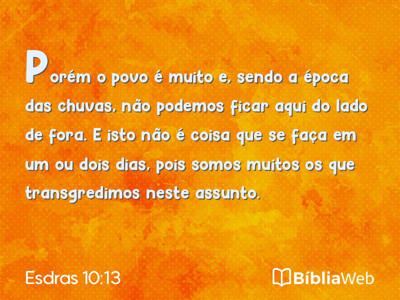 Esdras 10:13 em imagem para compartilhar