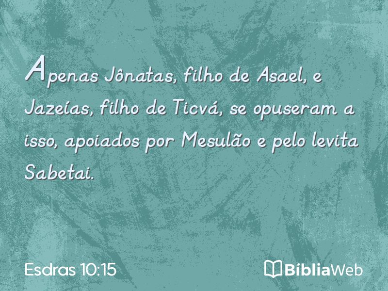 Esdras 10:15 em imagem para compartilhar