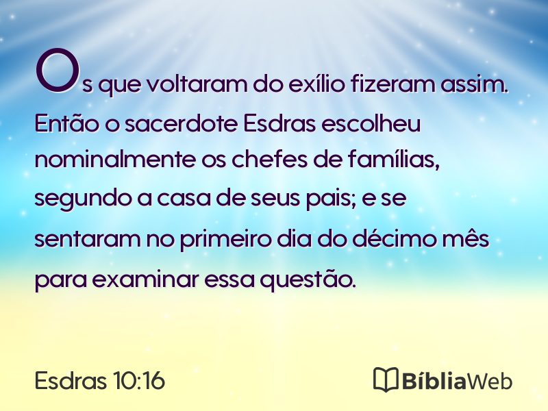 Esdras 10:16 em imagem para compartilhar