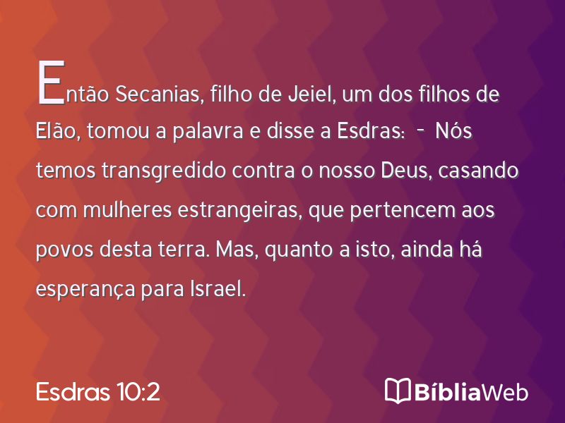 Esdras 10:2 em imagem para compartilhar