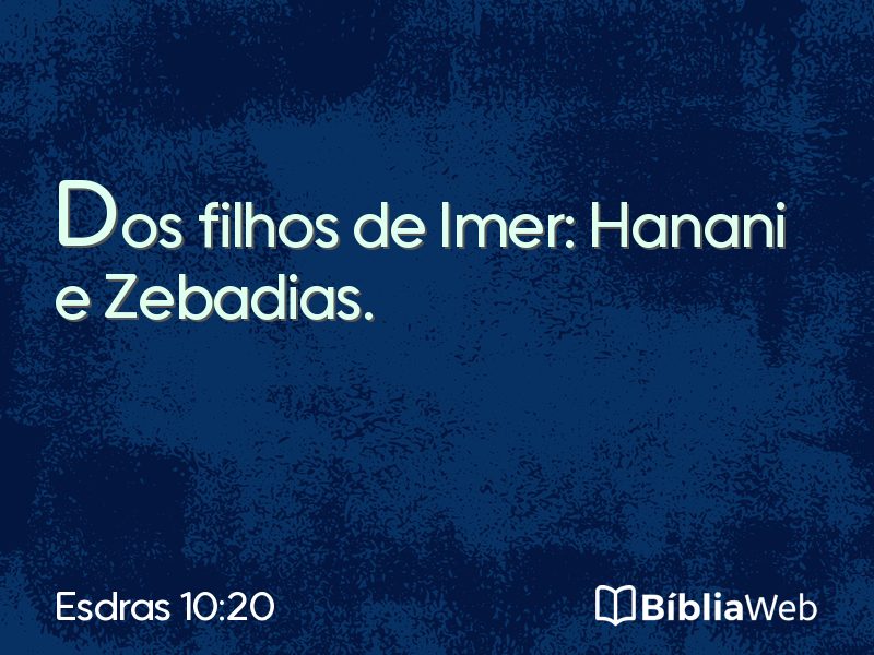 Esdras 10:20 em imagem para compartilhar
