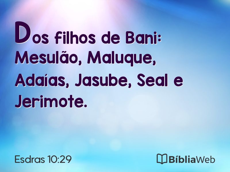 Esdras 10:29 em imagem para compartilhar