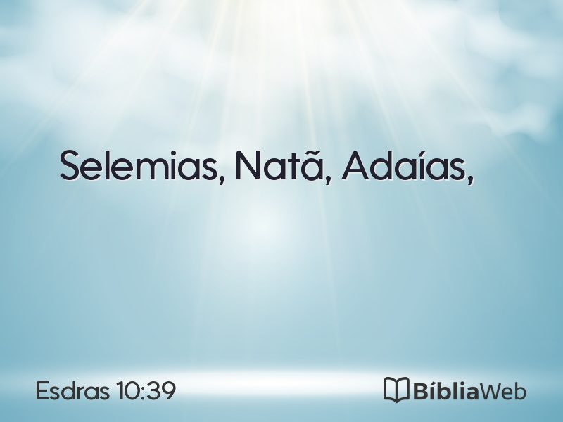 Esdras 10:39 em imagem para compartilhar